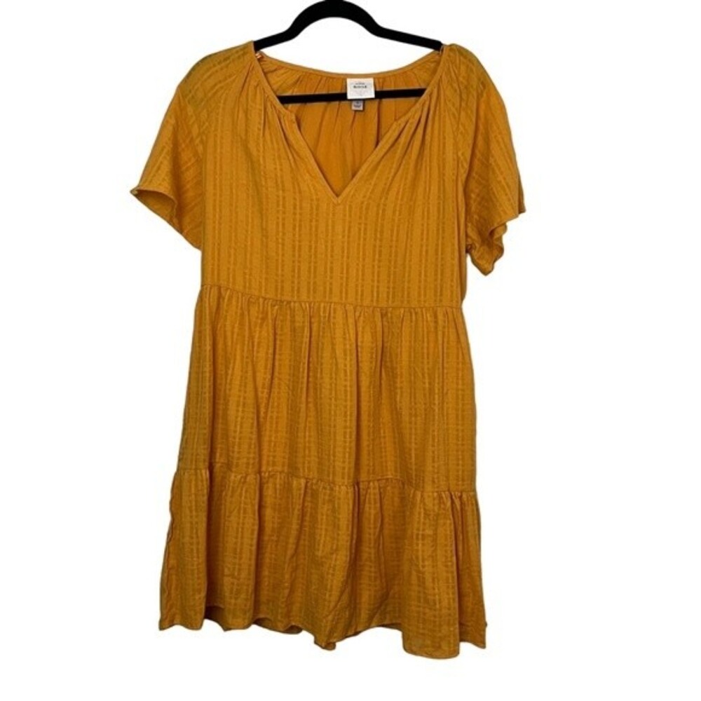 Knox Rose Gold Yellow Short Sleeve Knee Length Dress Size S Women